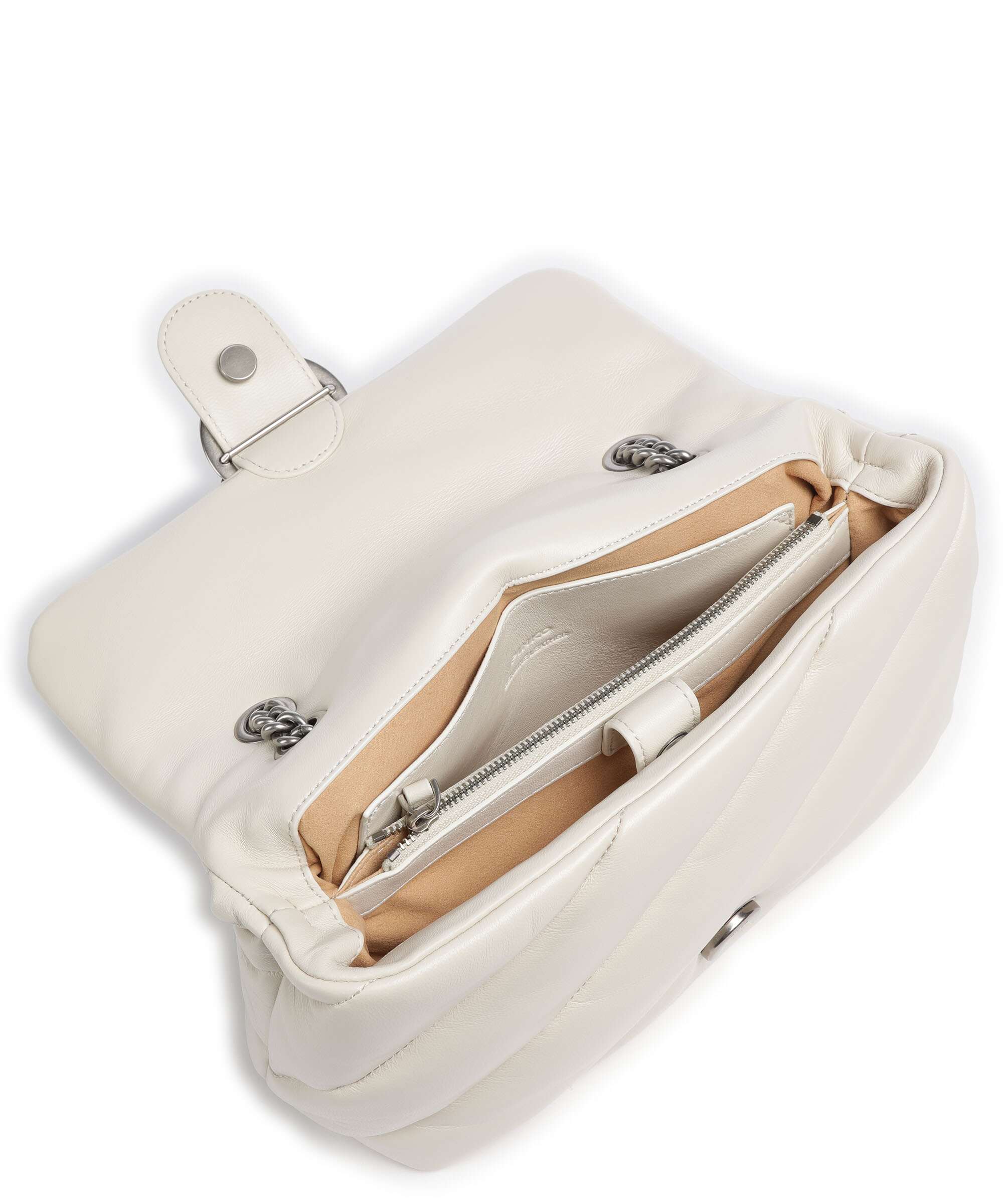 Pinko Love Puff Classic Shoulder bag bianco seta/old silver