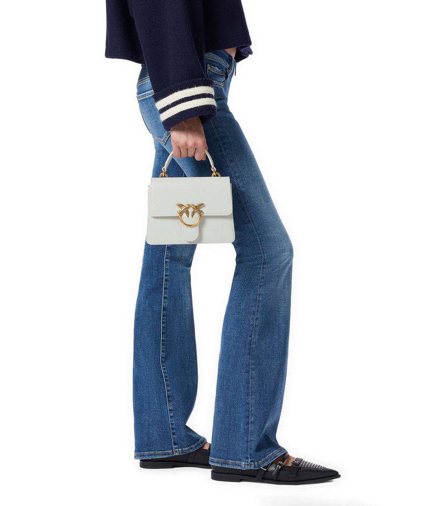 Pinko Love One Mini Crossbody bag bianco seta/antique gold