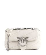 Pinko Love Puff Baby Borsa a spalla bianco seta/old silver