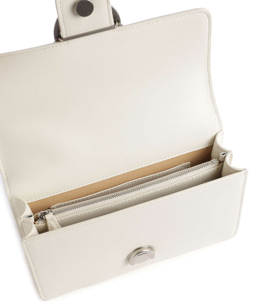 Pinko Love One Mini Shoulder bag bianco seta/old silver