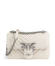 Pinko Love One Mini Borsa a spalla bianco seta/old silver