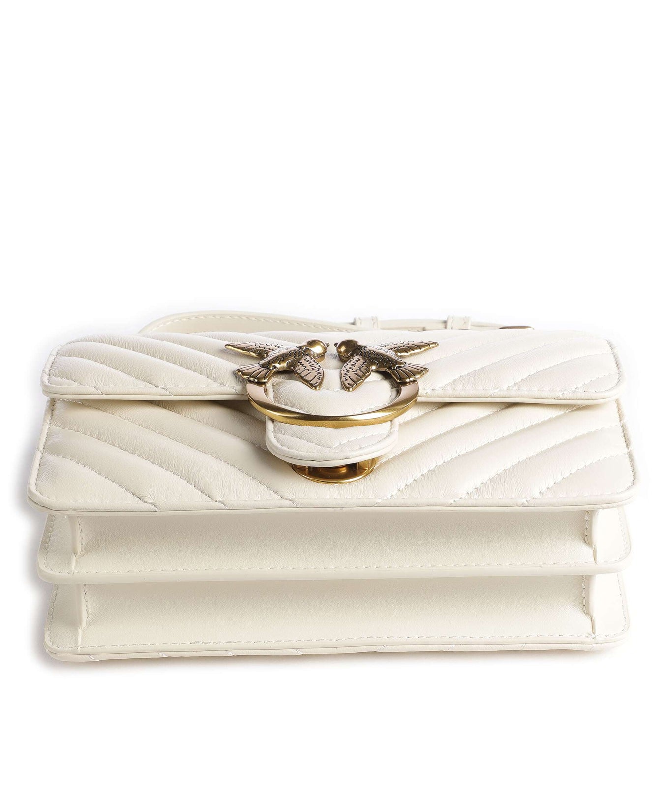 Pinko Love One Mini Shoulder bag bianco seta/antique gold