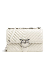 Pinko Love One Classic Borsa a spalla bianco seta/old silver