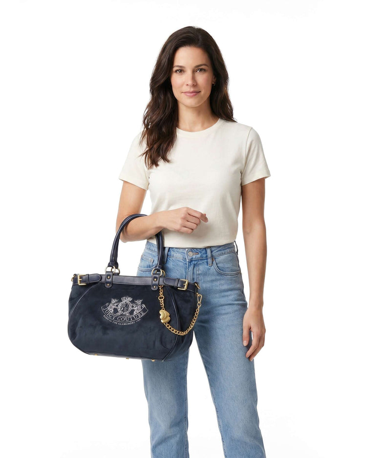 Juicy Couture Twig Narrative Velvet L Tote bag blue depths