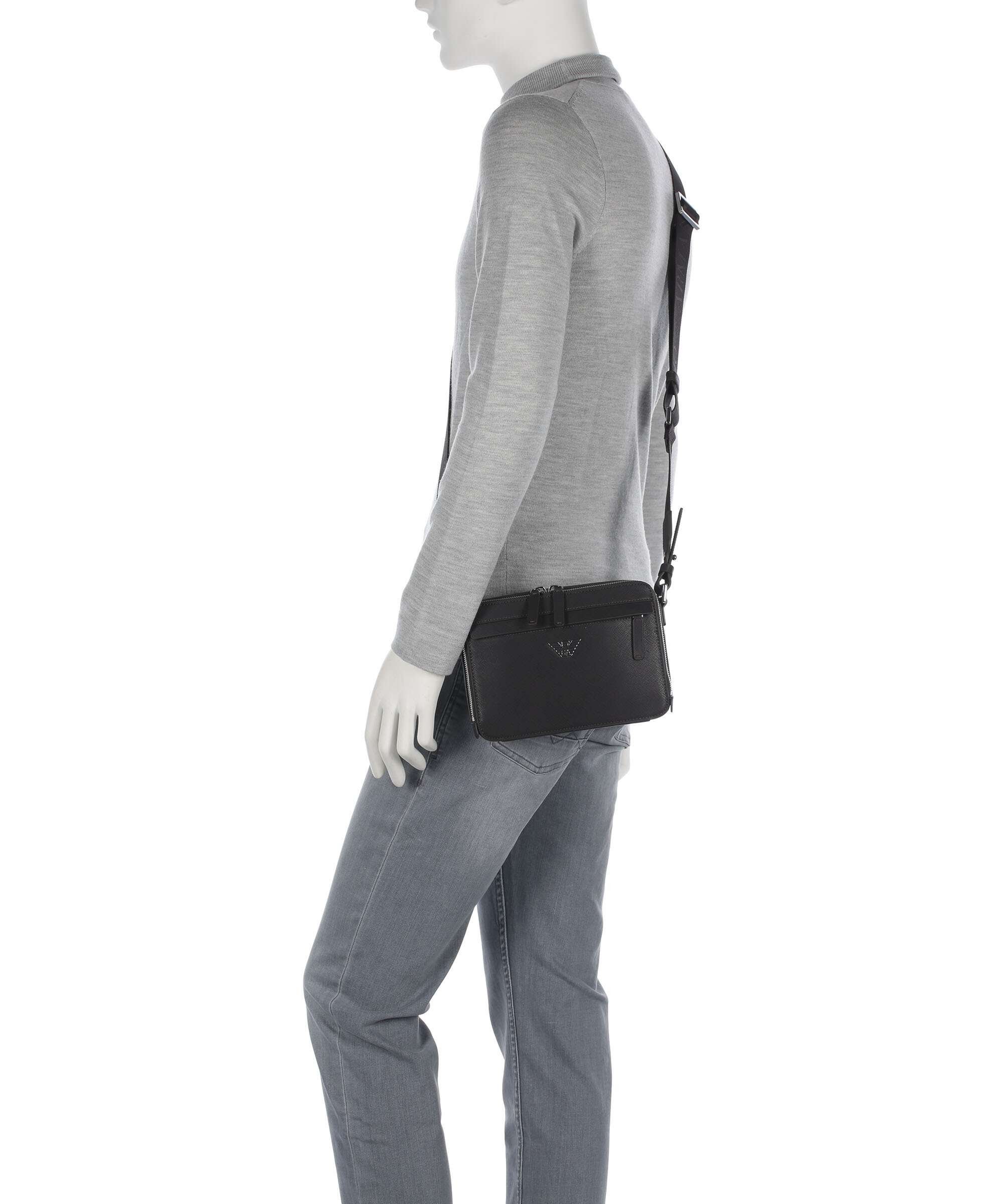 Emporio Armani Business Regenerated Crossbody bag ebony