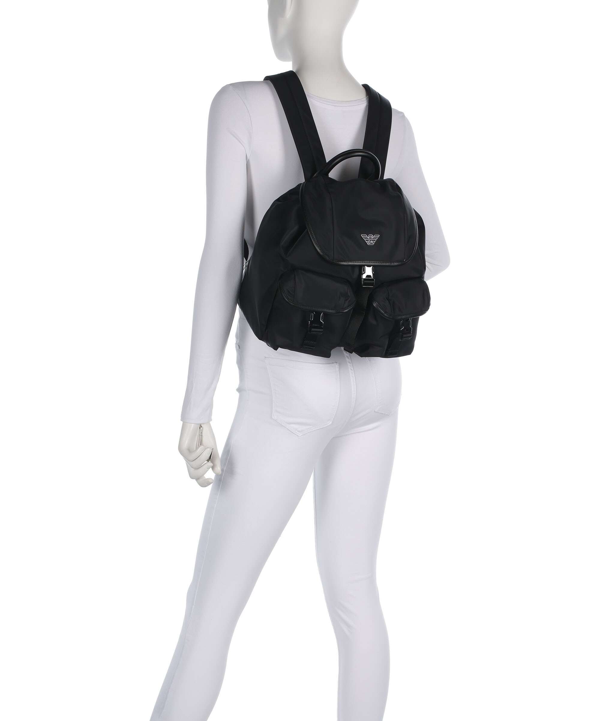 Emporio Armani Recycled Nylon Backpack black beauty