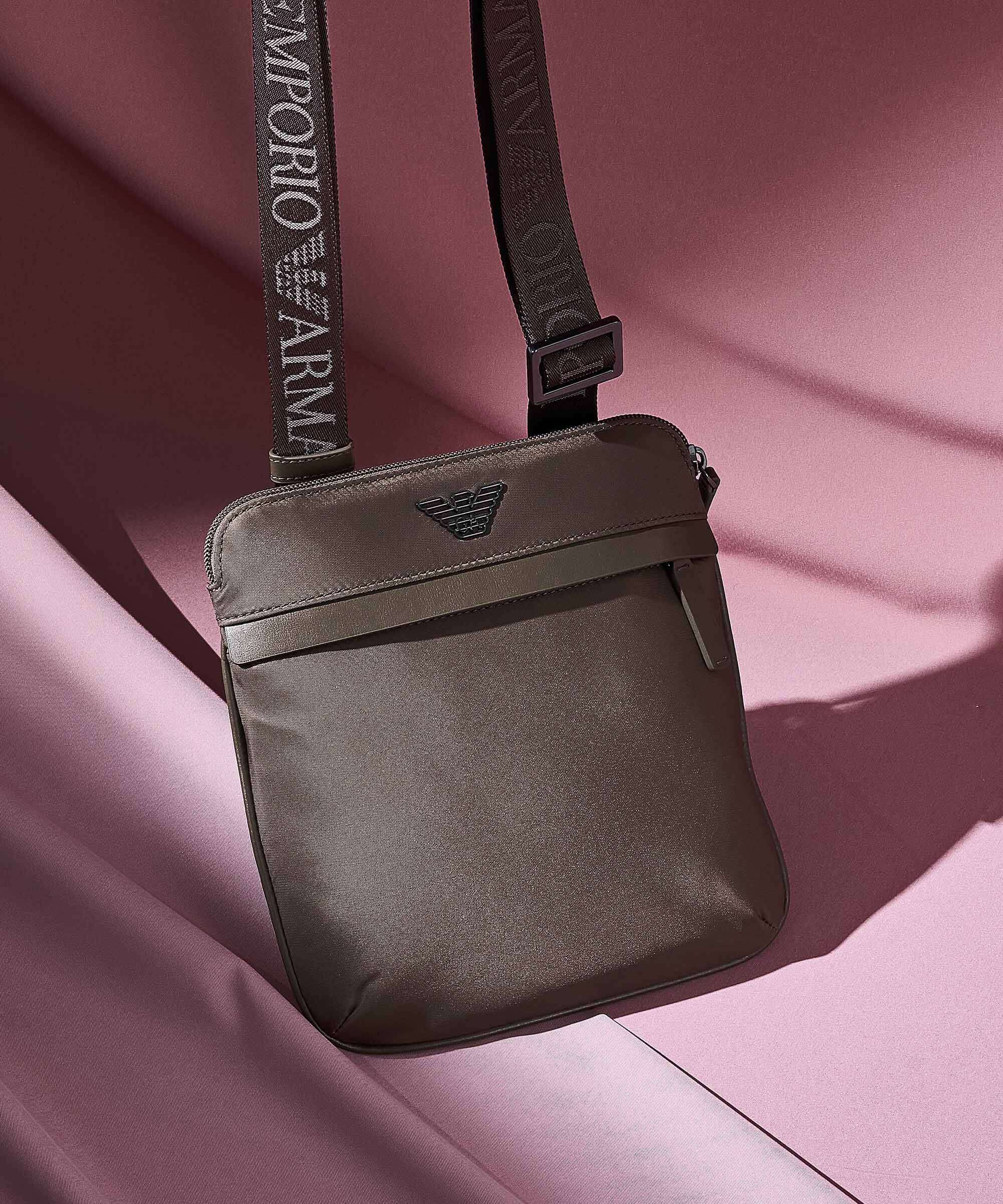 Emporio Armani Recycled Nylon Crossbody bag major brown