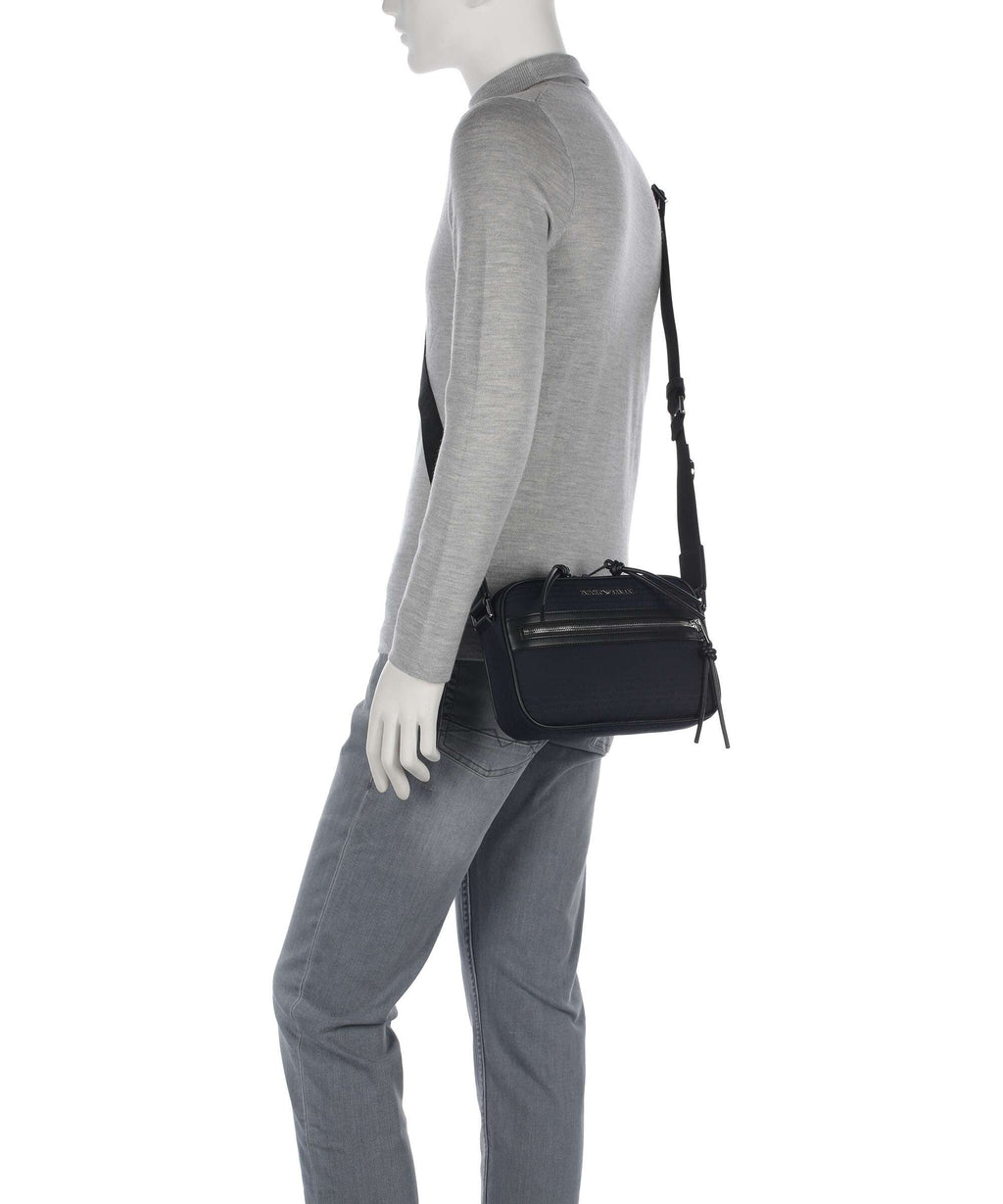 Emporio Armani Monogram Crossbody bag iconico blu navy