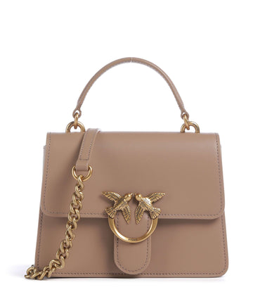 Pinko Love One Mini Borsa a tracolla biscotto zenzero/antique gold