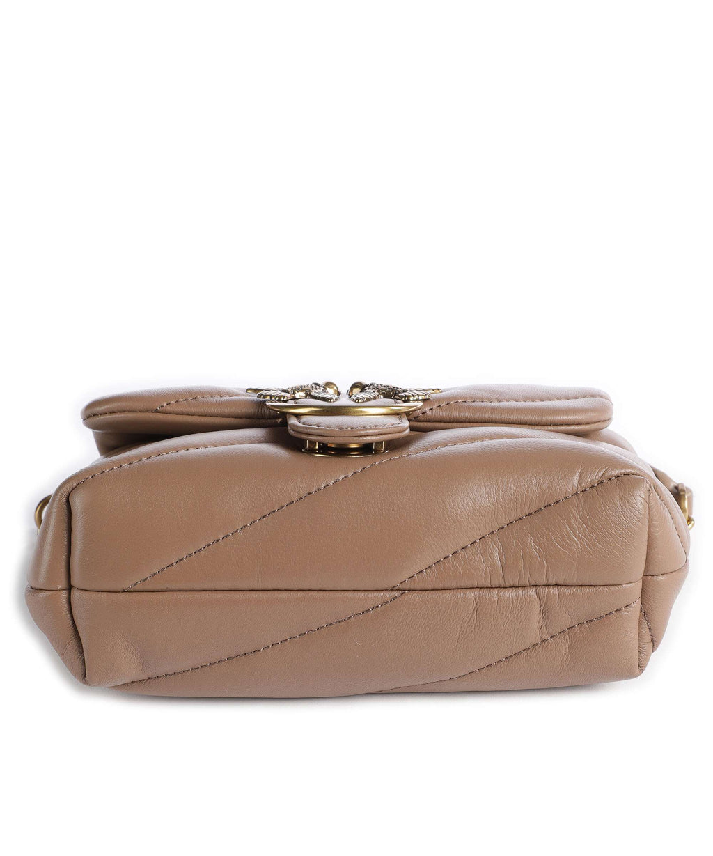 Pinko Love Puff Baby Shoulder bag biscotto zenzero/antique gold