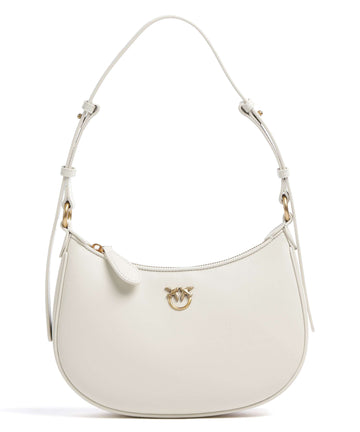 Pinko Half Moon Mini Borsa a spalla bianco seta/antique gold