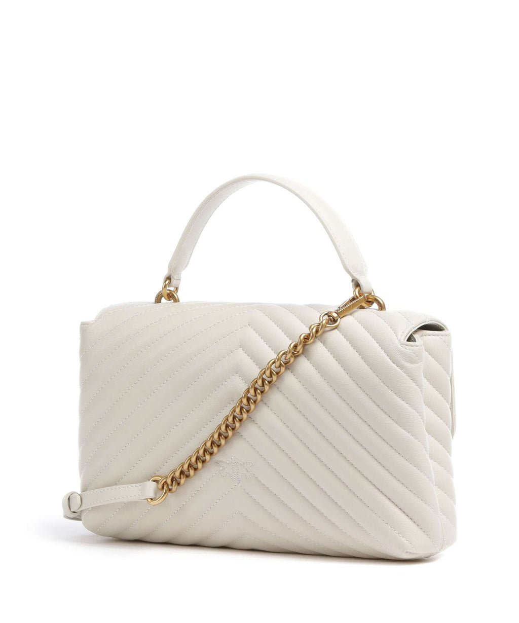 Pinko Love Lady Puff Classic Handbag bianco seta/antique gold