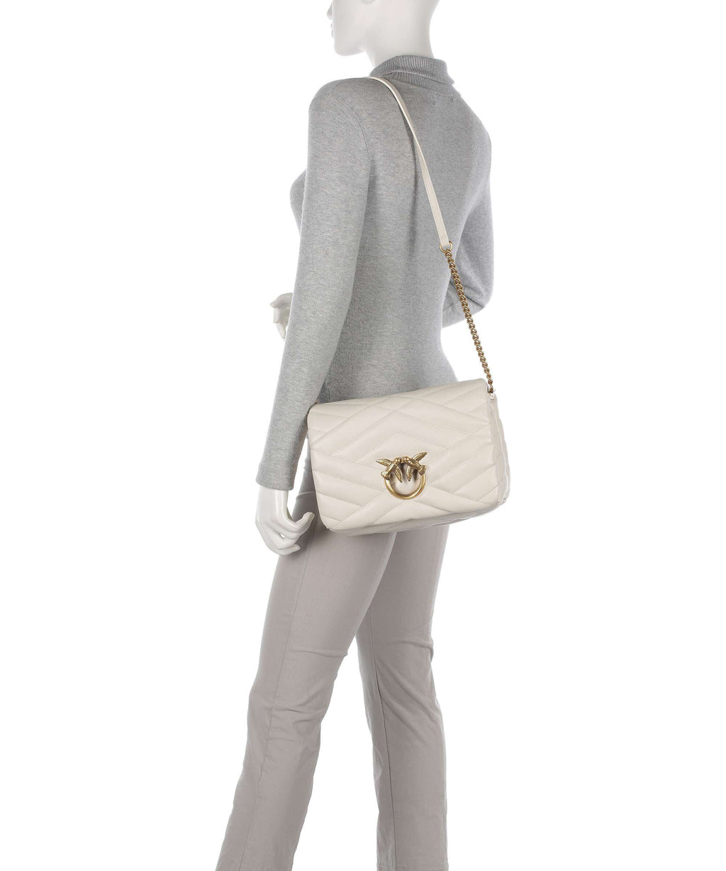 Pinko Love Click Puff Classic Crossbody bag bianco