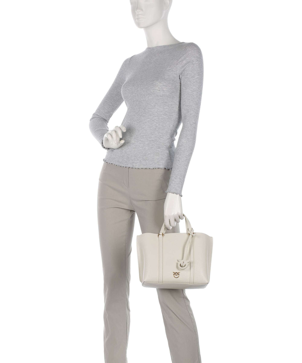 Pinko Carrie Classic Handbag bianco seta/antique gold
