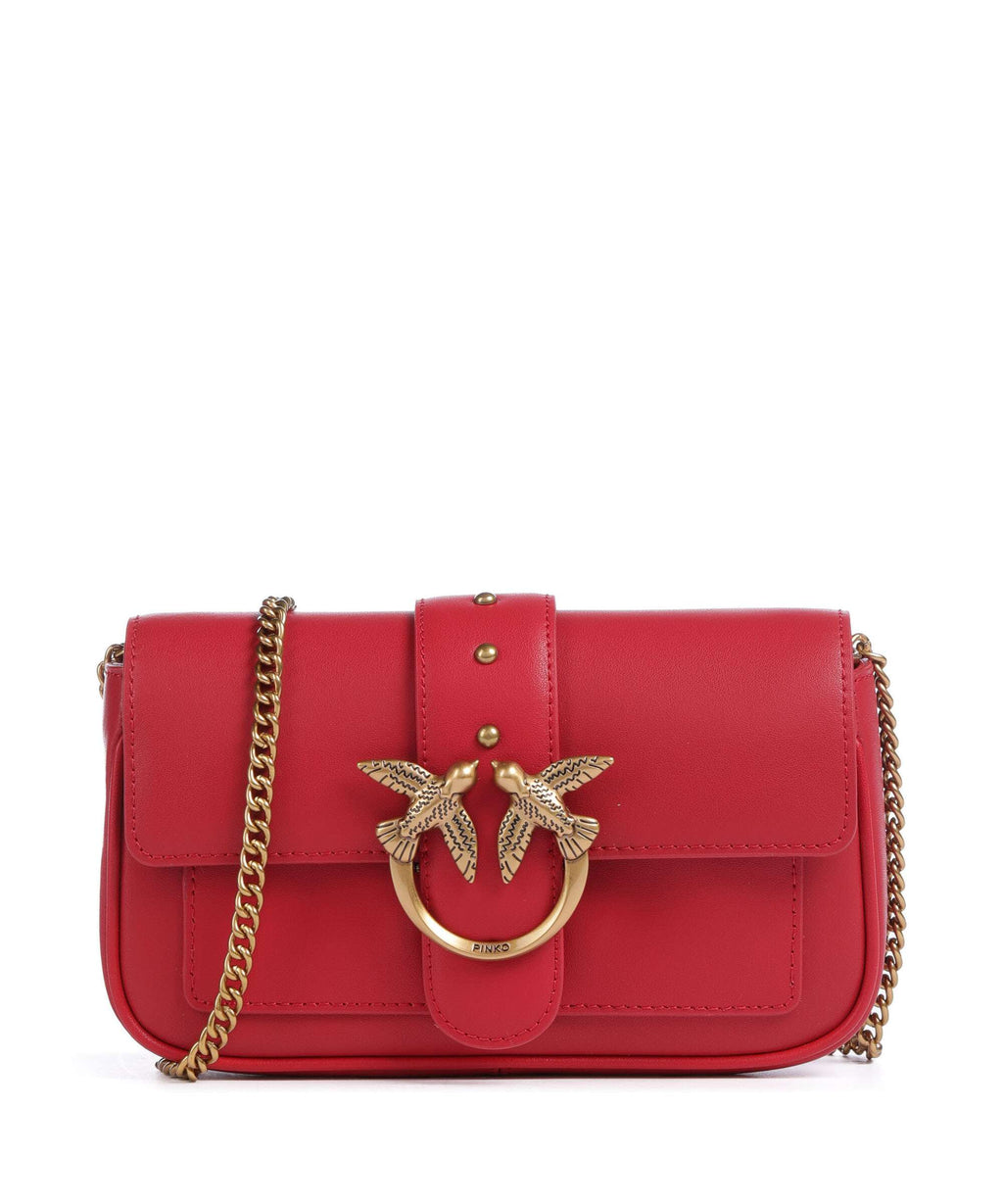 Pinko Love One Pocket Crossbody bag rosso/antique gold