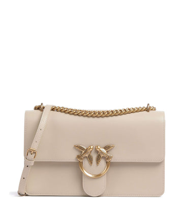 Pinko Love One Classic Borsa a spalla beige/grigio fumo/antique gold