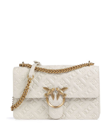 Pinko Love One Classic Borsa a spalla bianco seta/antique gold