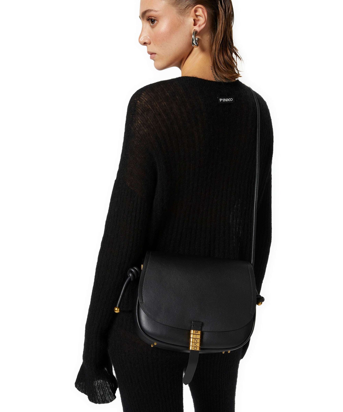 Pinko Saddle Classic Crossbody bag nero/antique gold