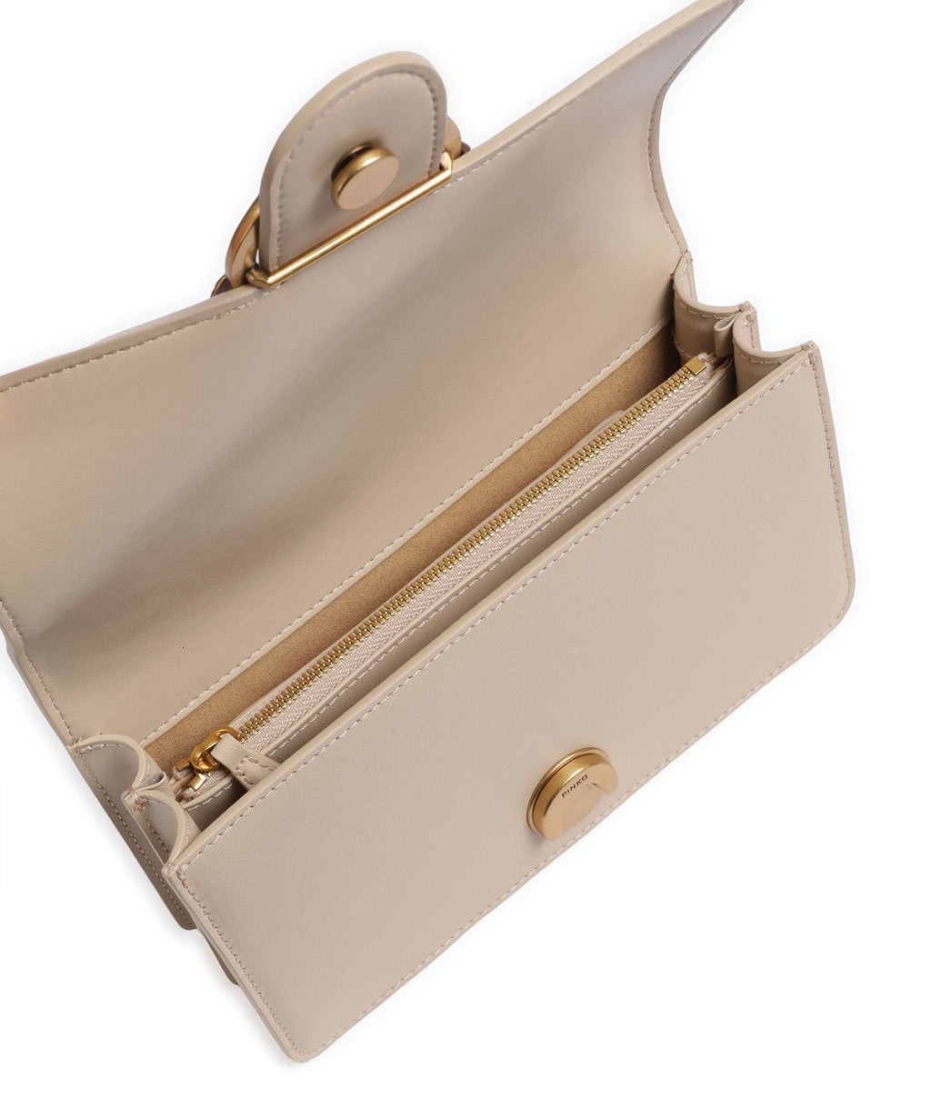 Pinko Love One Mini Shoulder bag beige/grigio fumo/antique gold