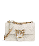 Pinko Love One Mini Borsa a spalla bianco seta/antique gold
