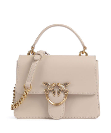 Pinko Love One Mini Borsa a tracolla beige/grigio fumo/antique gold