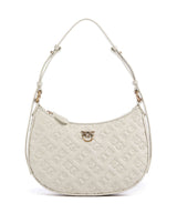 Pinko Half Moon Mini Borsa a spalla bianco seta/antique gold
