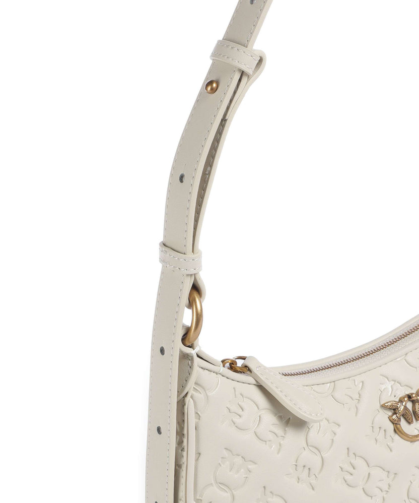 Pinko Half Moon Mini Shoulder bag bianco seta/antique gold