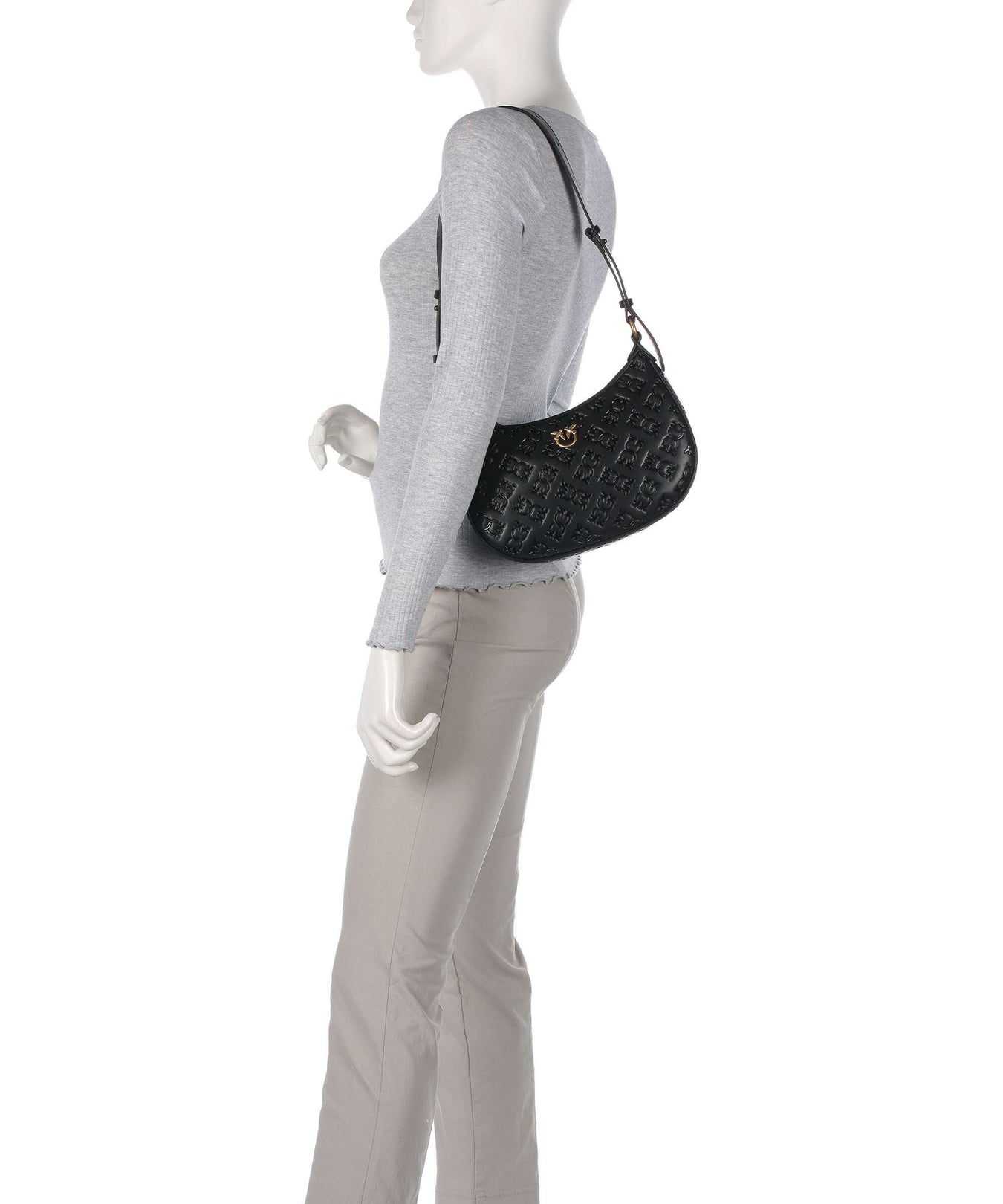 Pinko Half Moon Mini Shoulder bag nero/antique gold