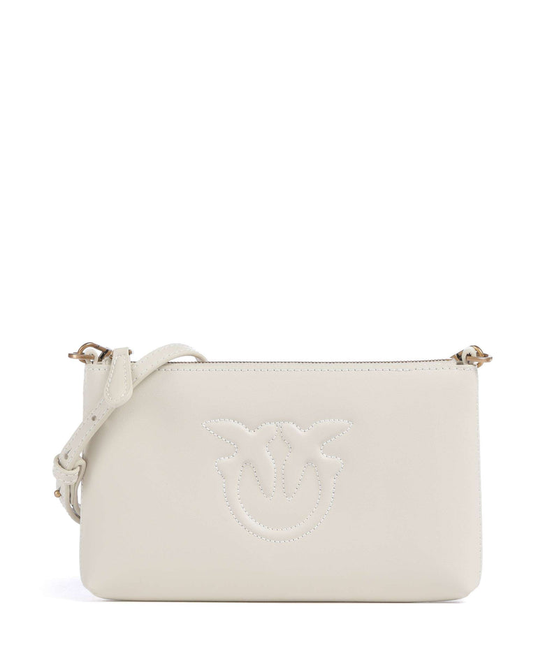 Pinko Flat Mini Crossbody bag bianco seta/antique gold