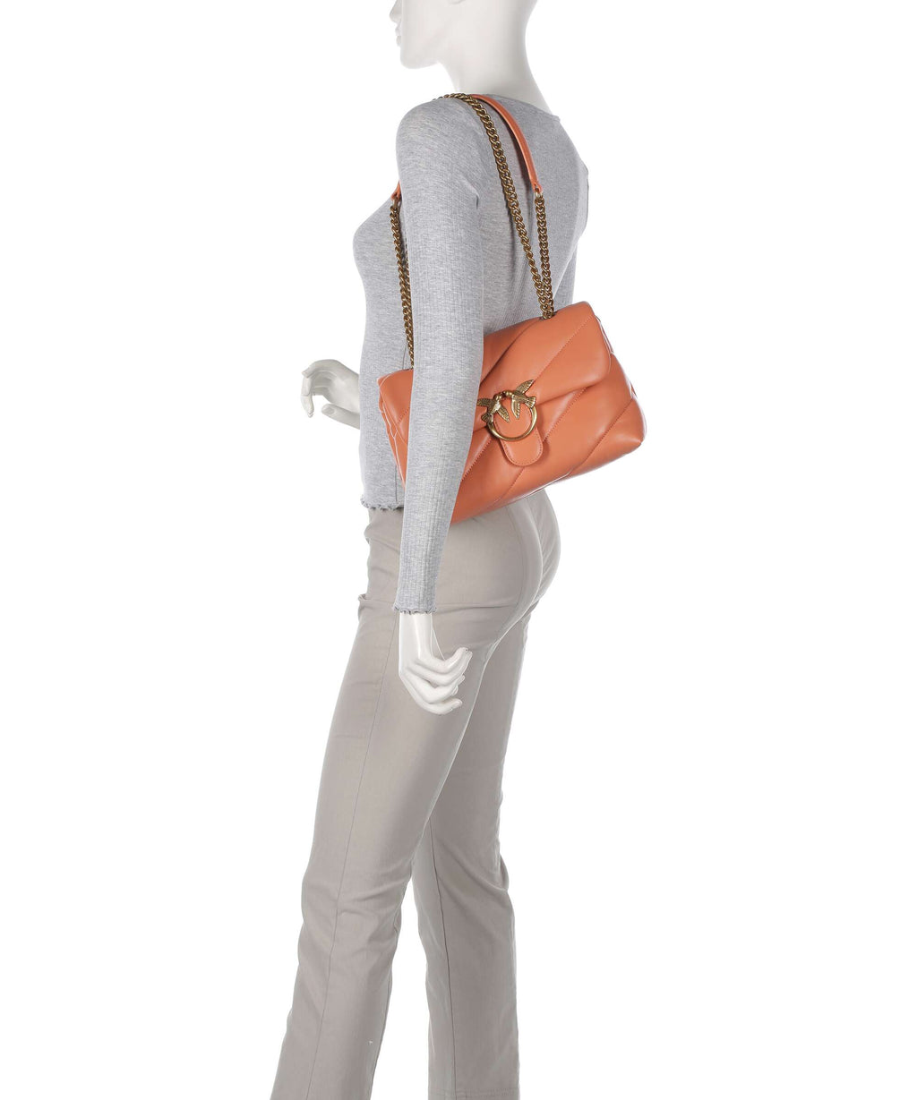 Pinko Love Puff Classic Shoulder bag arancione brandy/antique gold