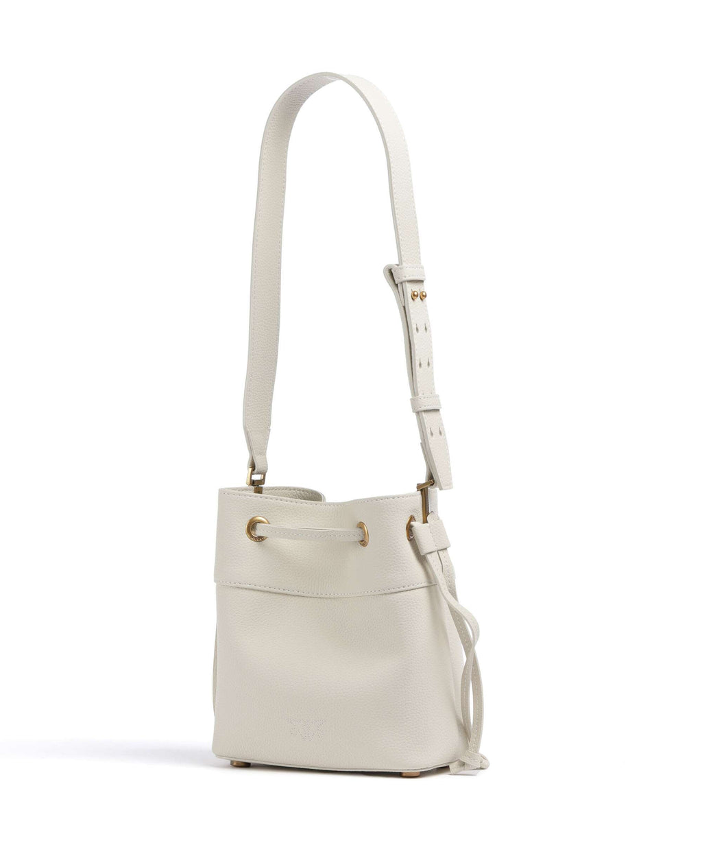 Pinko Secchiello Mini Bucket bag bianco seta/antique gold