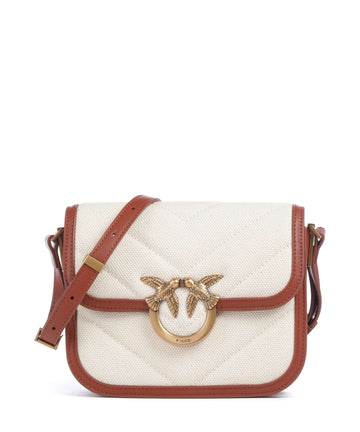 Pinko Love Box Mini Borsa a tracolla beige/marrone/antique gold