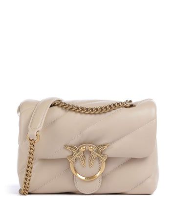Pinko Love Puff Mini Borsa a spalla beige/grigio fumo/antique gold