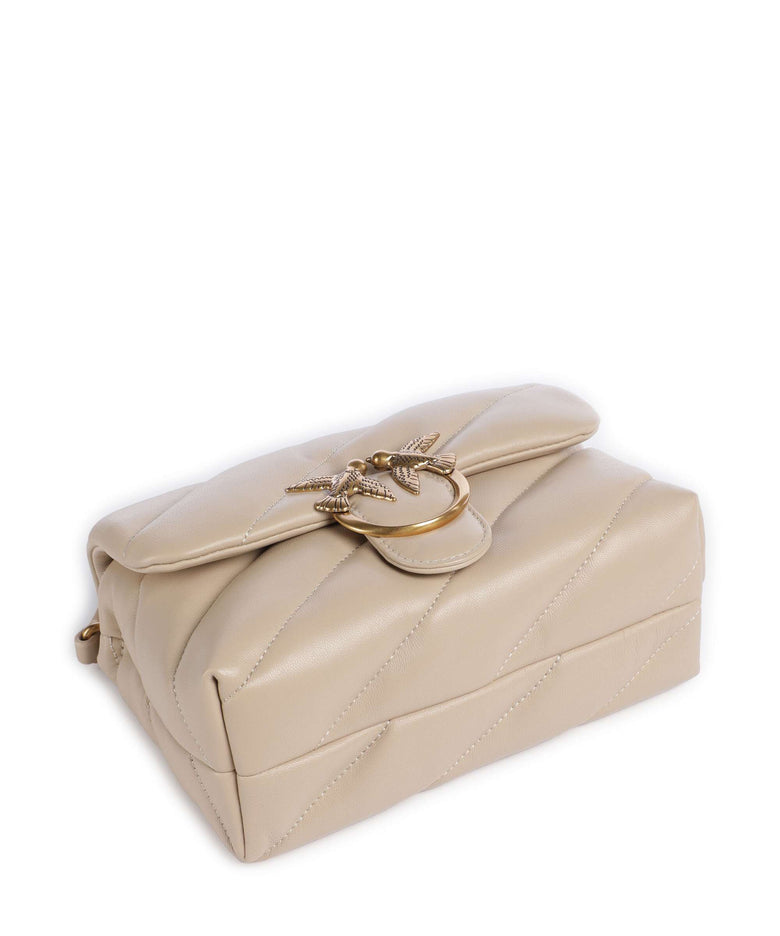Pinko Love Puff Mini Shoulder bag beige/grigio fumo/antique gold