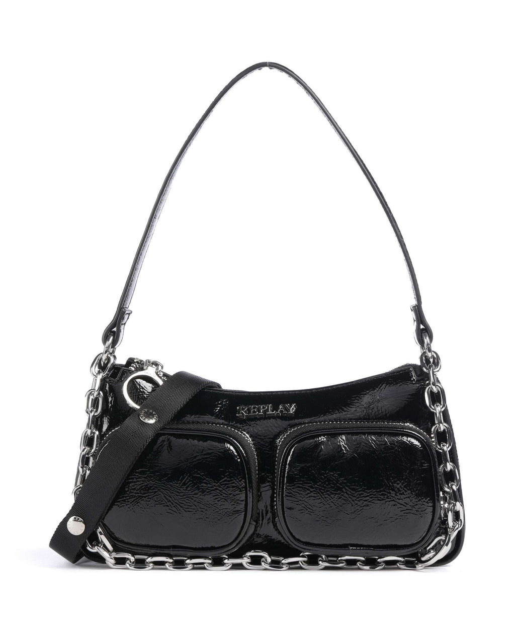 Replay Shoulder bag shiny black