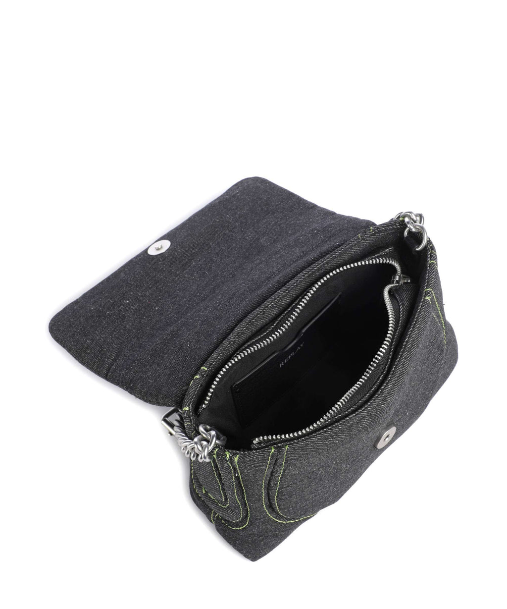 Replay Crossbody bag washed black/green