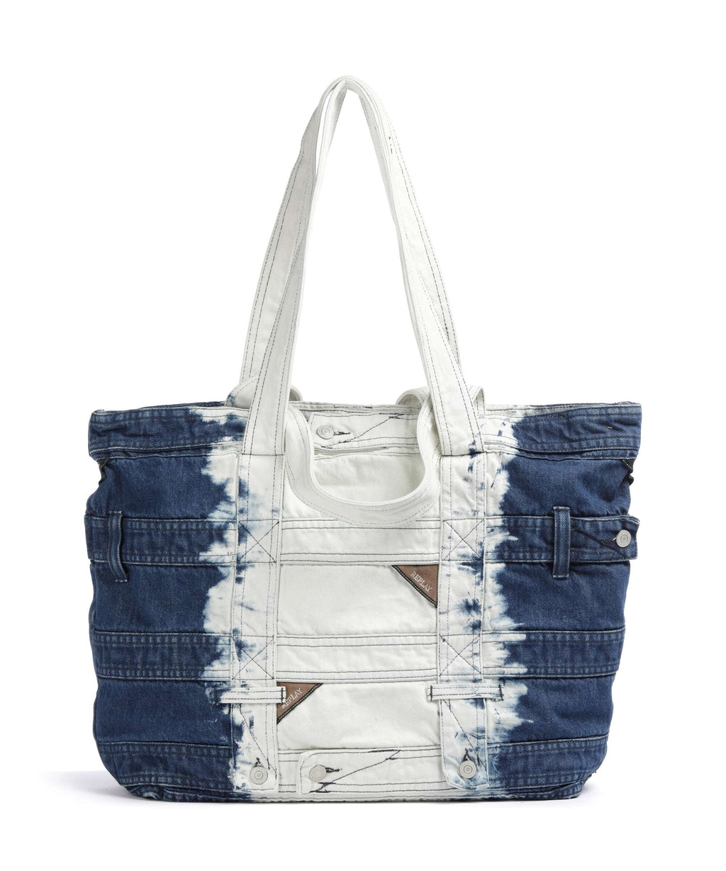 Replay Tote bag tie dye blue