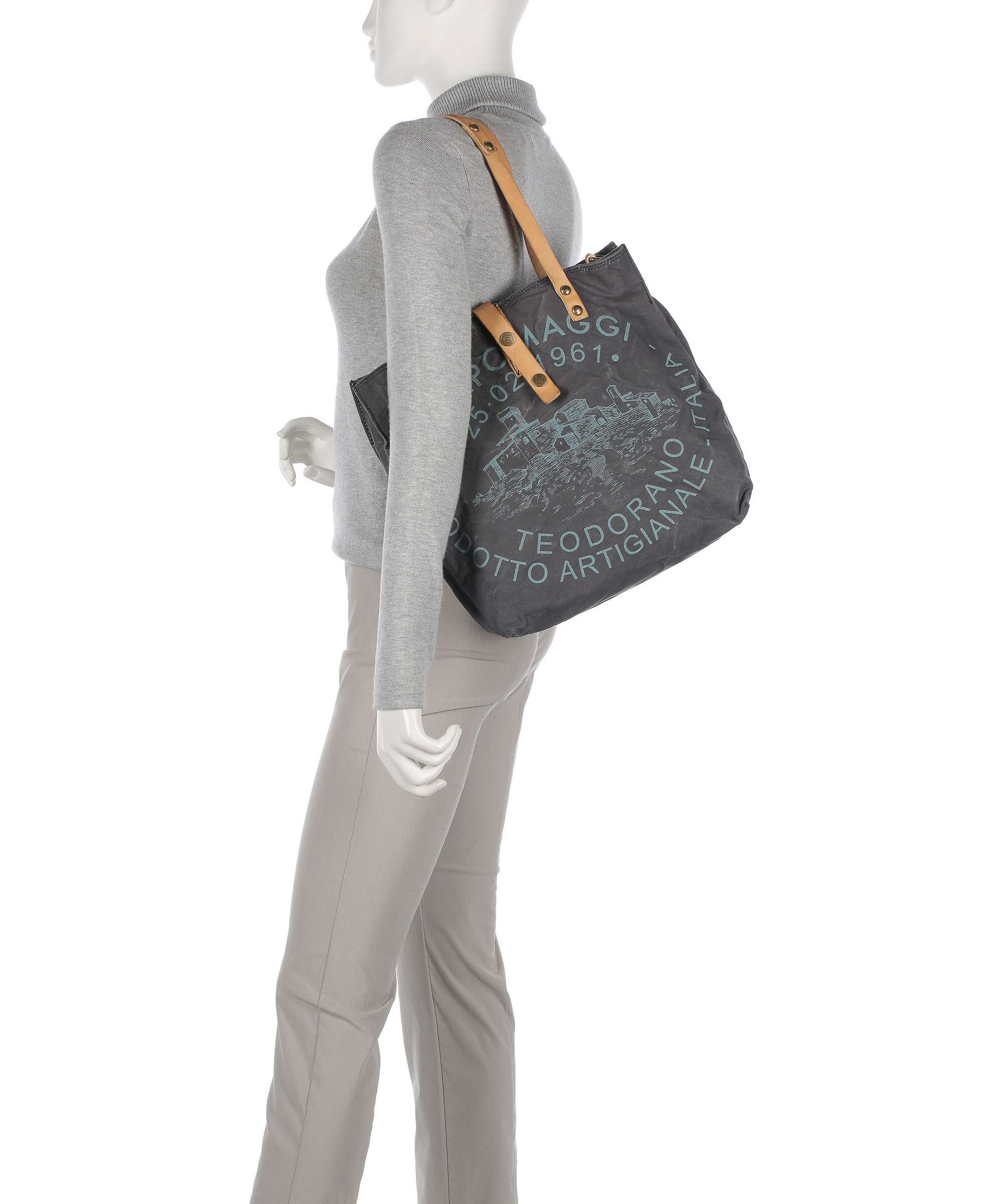 Campomaggi Tote bag grey/natural/peacock