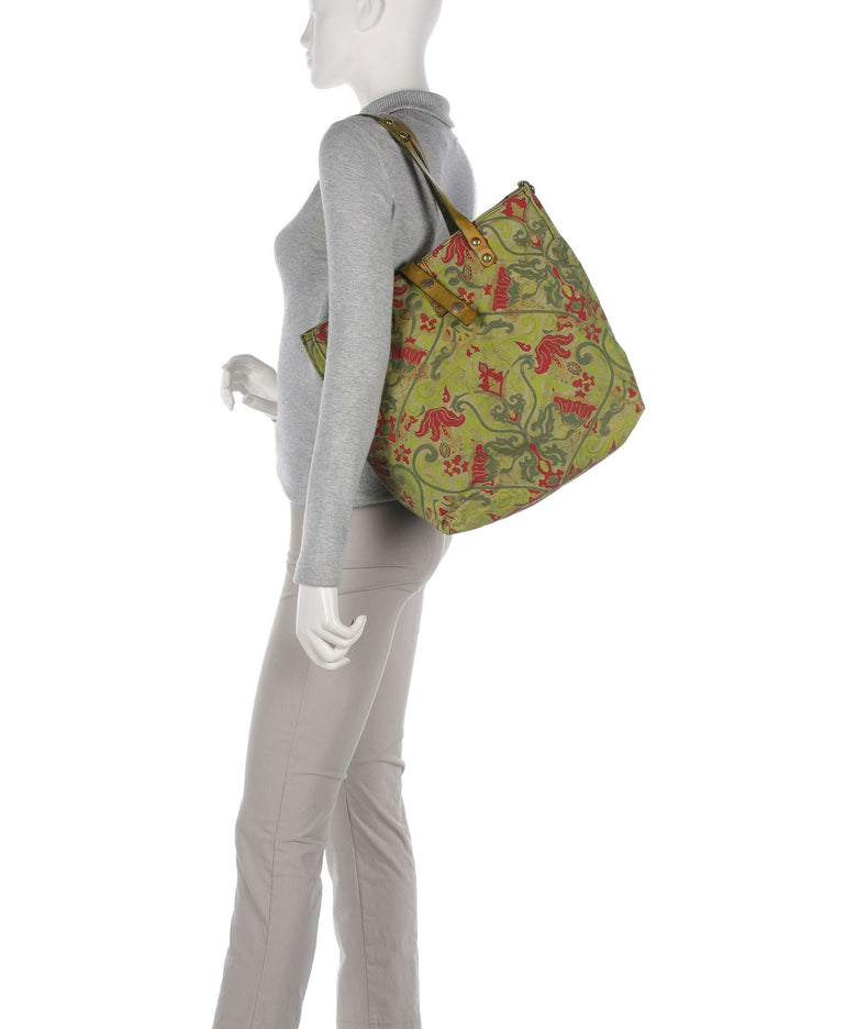 Campomaggi Tote bag beige/cedro/rosso/verde