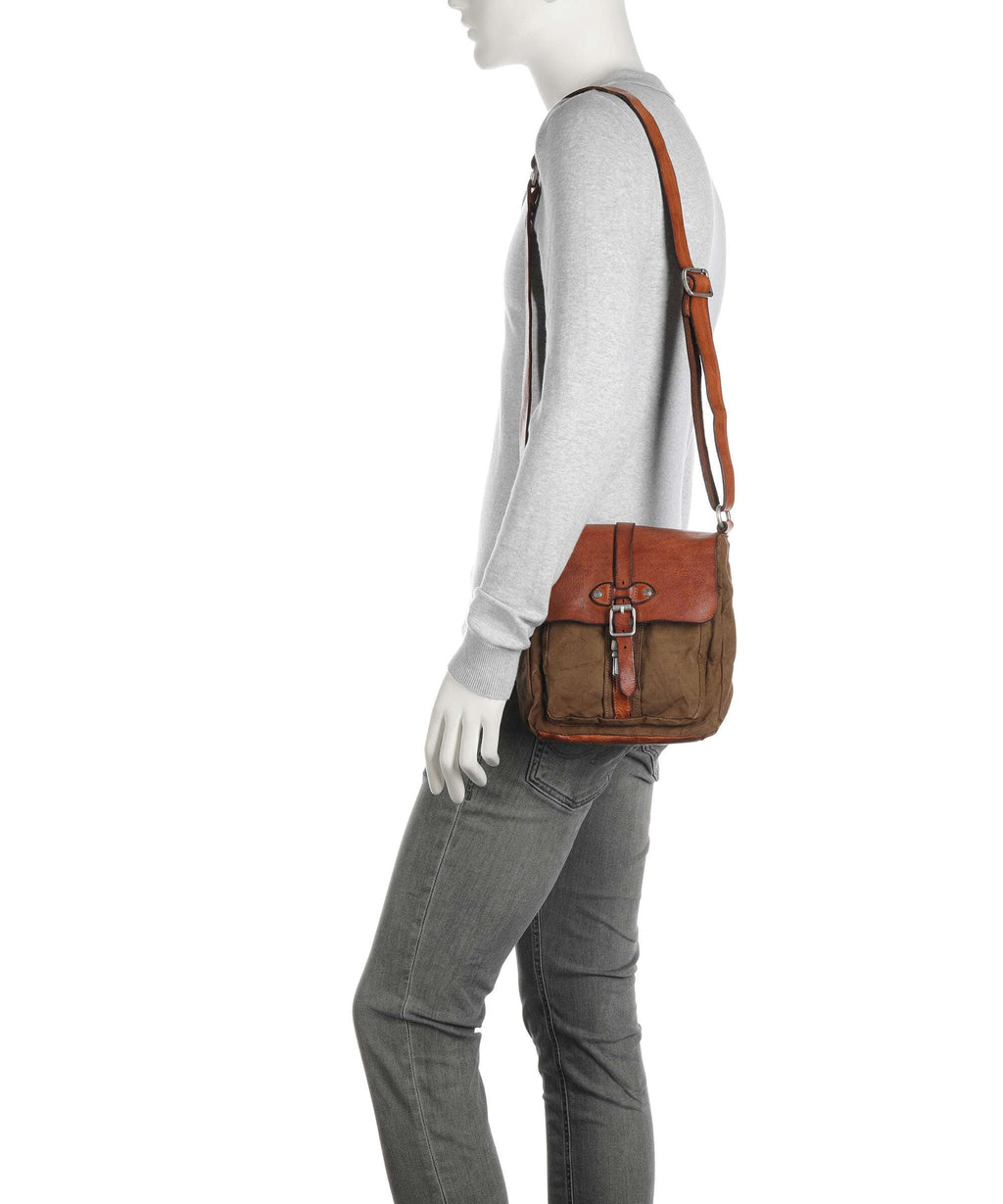 Campomaggi Crossbody bag verde militare/cognac