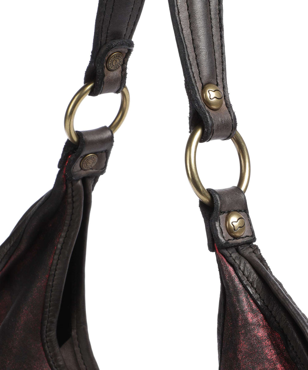 Campomaggi Hobo bag military/red/dark grey