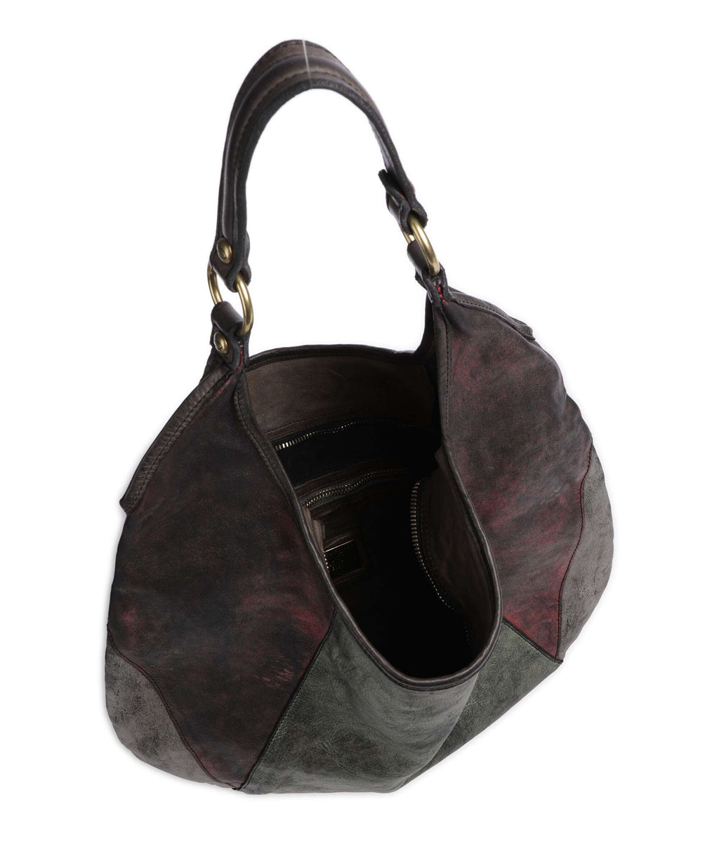 Campomaggi Hobo bag military/red/dark grey