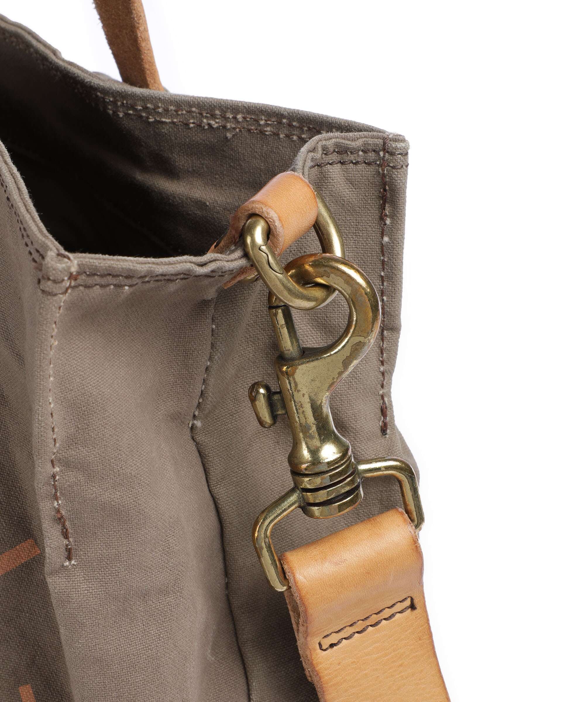 Campomaggi Tote bag verde militare/naturale/albicocca
