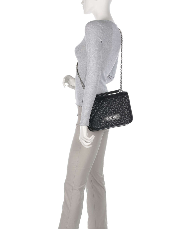 Love Moschino Quilted Laminated Shoulder bag nero