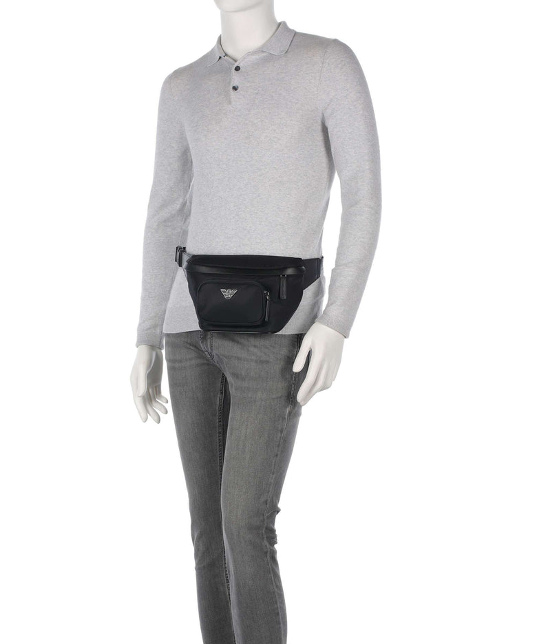 Emporio Armani Recycled Nylon Belt bag black beauty