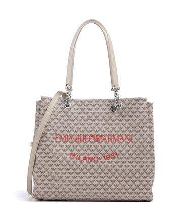 Emporio Armani Annie Borsa shopper ecru/moro/rosso