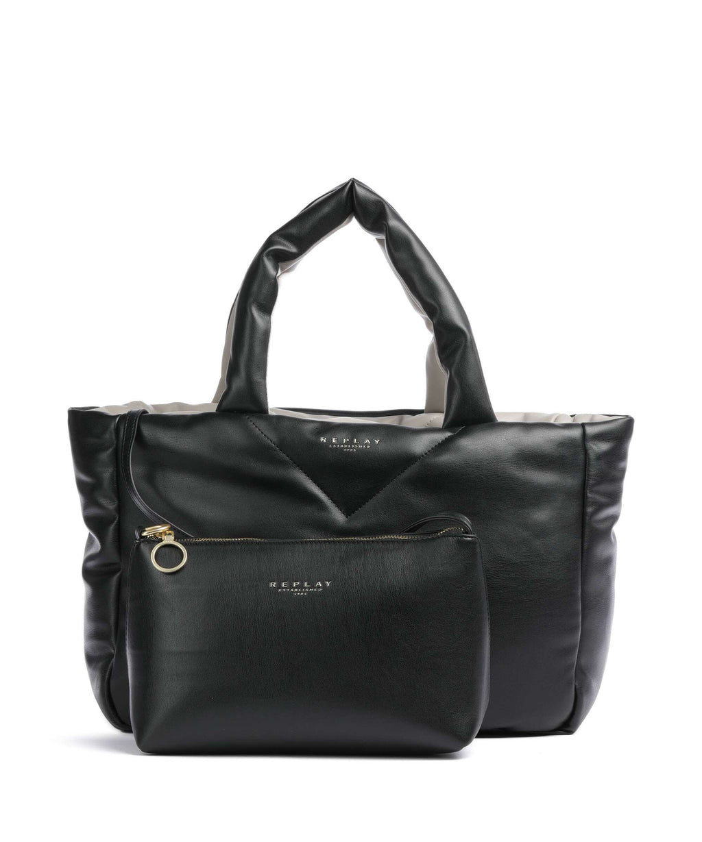 Replay Tote bag iron grey/black