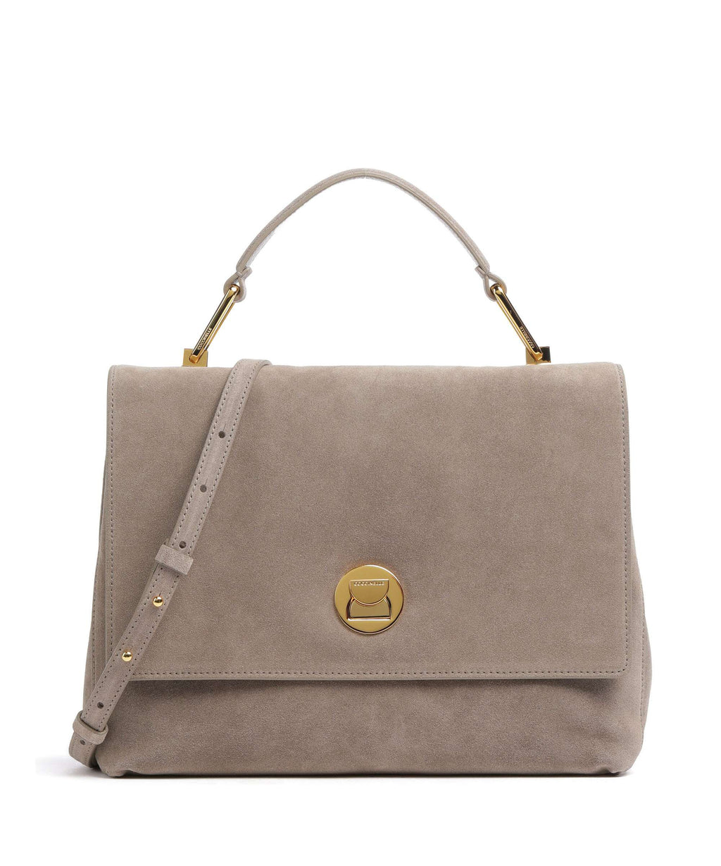 Coccinelle Liya Suede Handbag warm taupe