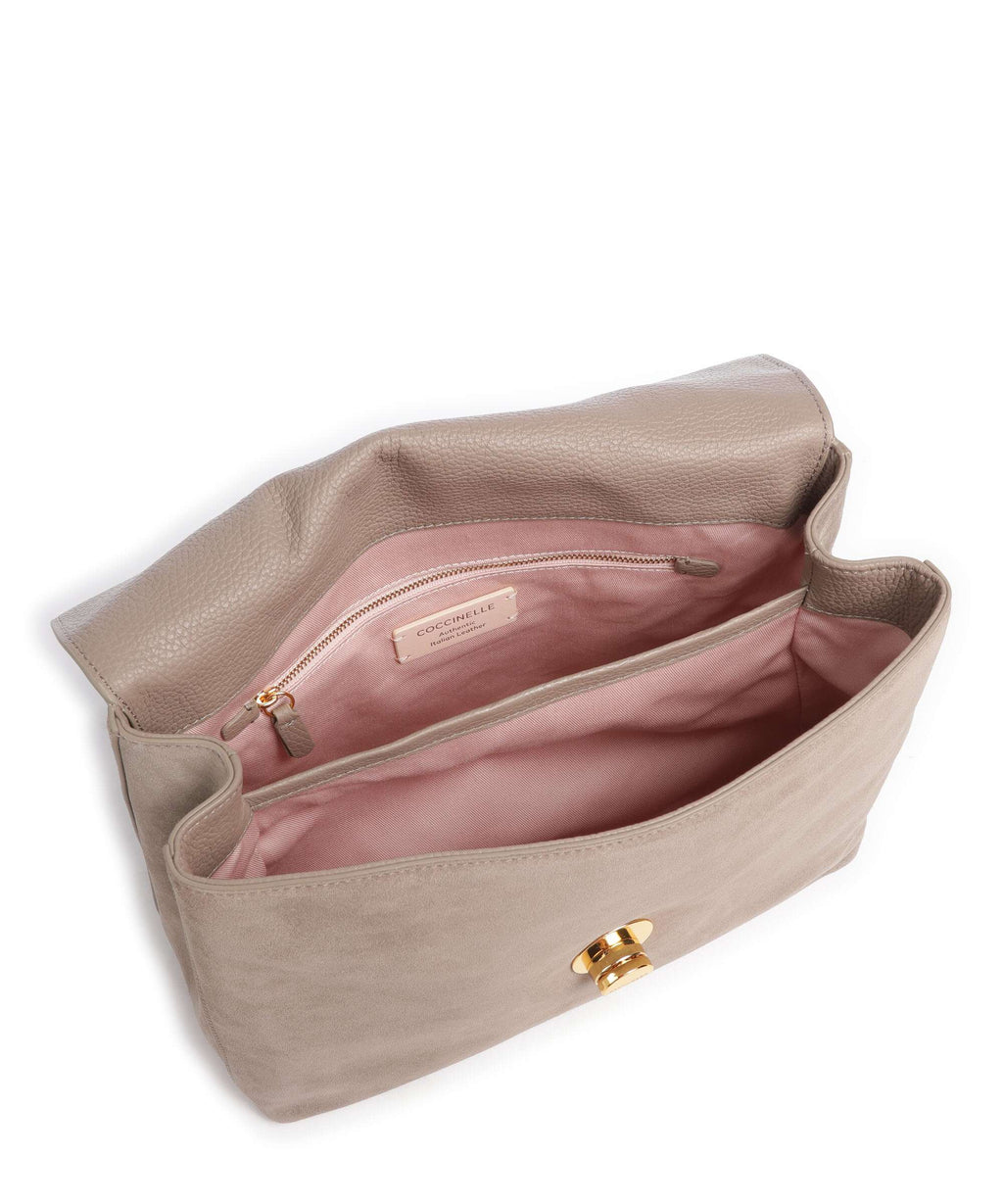 Coccinelle Liya Suede Handbag warm taupe