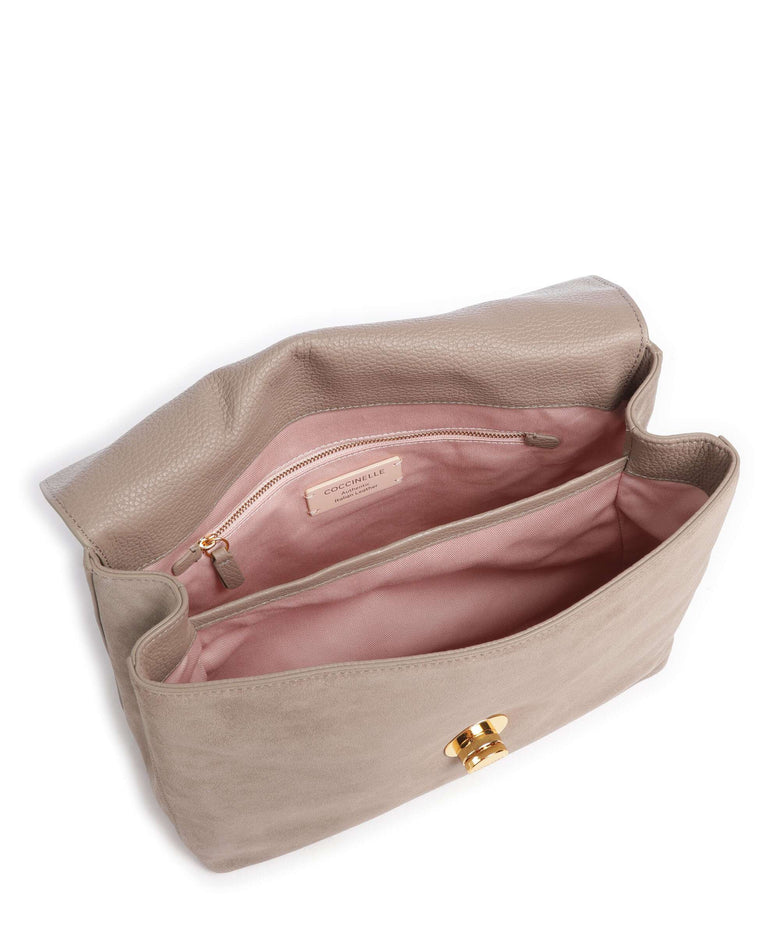 Coccinelle Liya Suede Handbag warm taupe